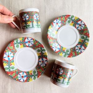 2 sets of Vintage Espresso Cups and Saucers Palau de la Música Catalana Aldeasa